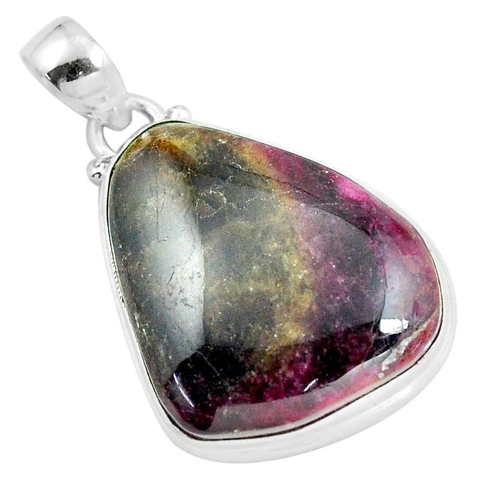 27.70cts natural pink tourmaline 925 sterling silver pendant jewelry d31730