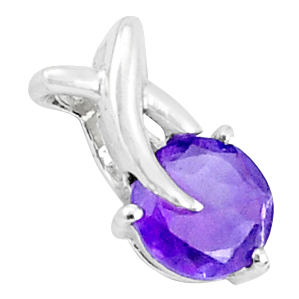 2.20cts natural purple amethyst 925 sterling silver pendant jewelry p36412