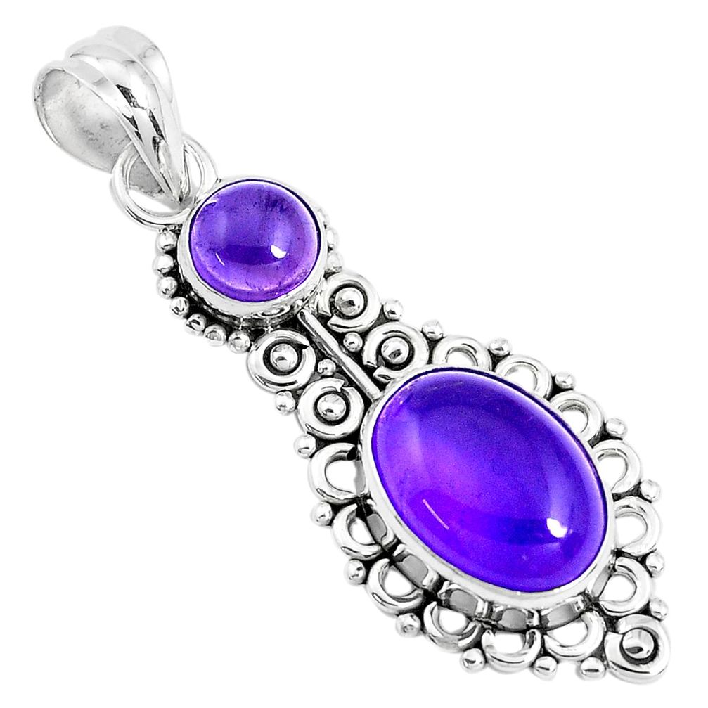 7.38cts natural purple amethyst 925 sterling silver pendant jewelry p39429