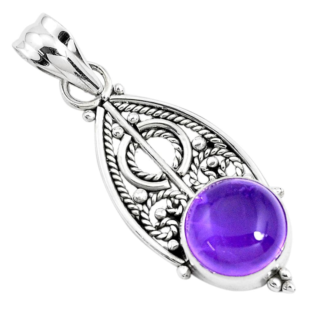 5.06cts natural purple amethyst 925 sterling silver pendant jewelry p39441