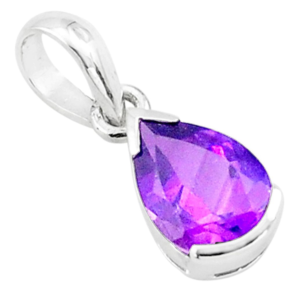 2.67cts natural purple amethyst 925 sterling silver pendant jewelry p73663