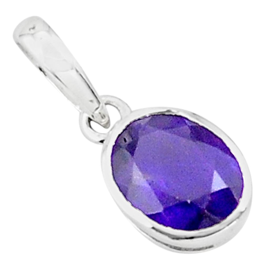 2.58cts natural purple amethyst 925 sterling silver pendant jewelry p73701
