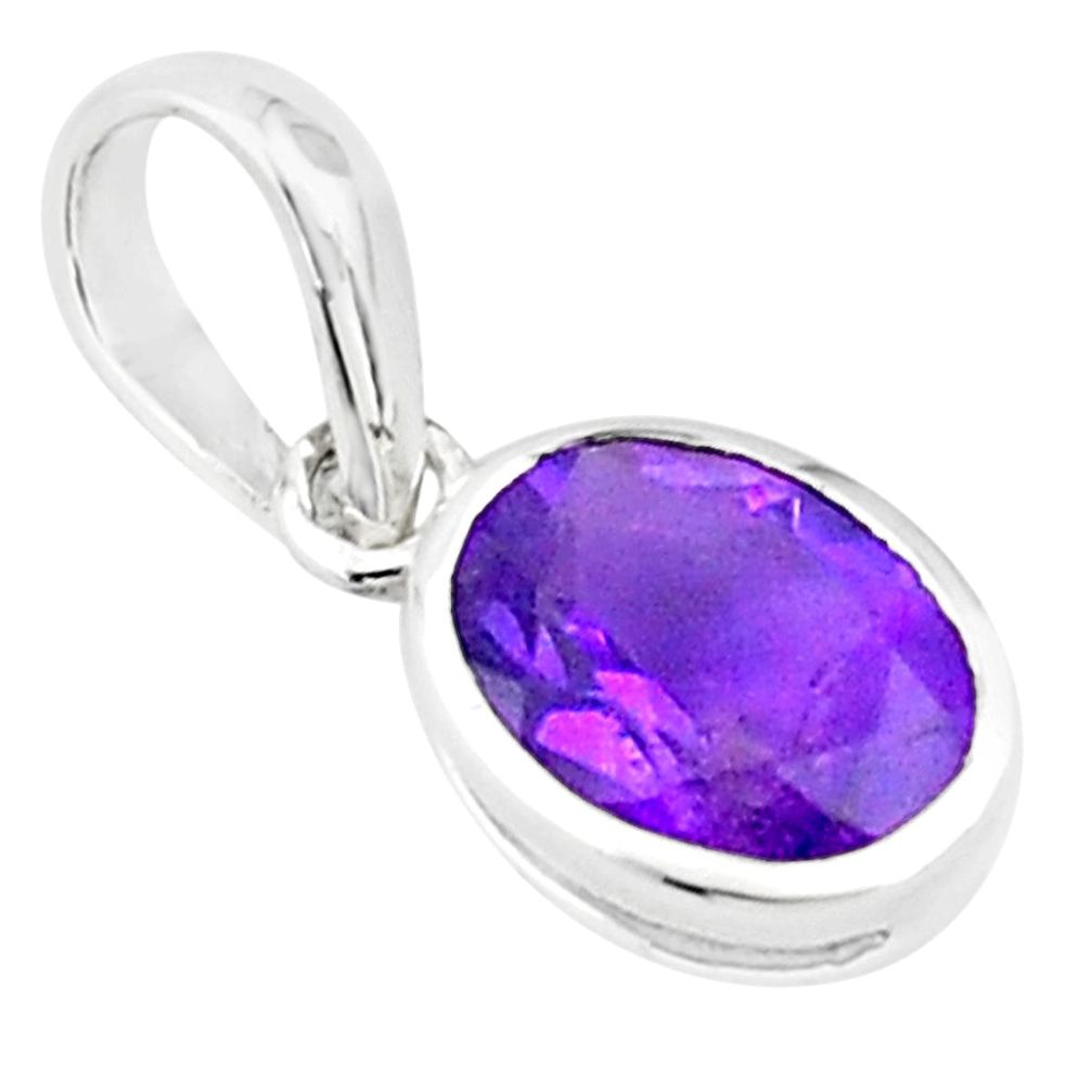 3.01cts natural purple amethyst 925 sterling silver pendant jewelry p73708