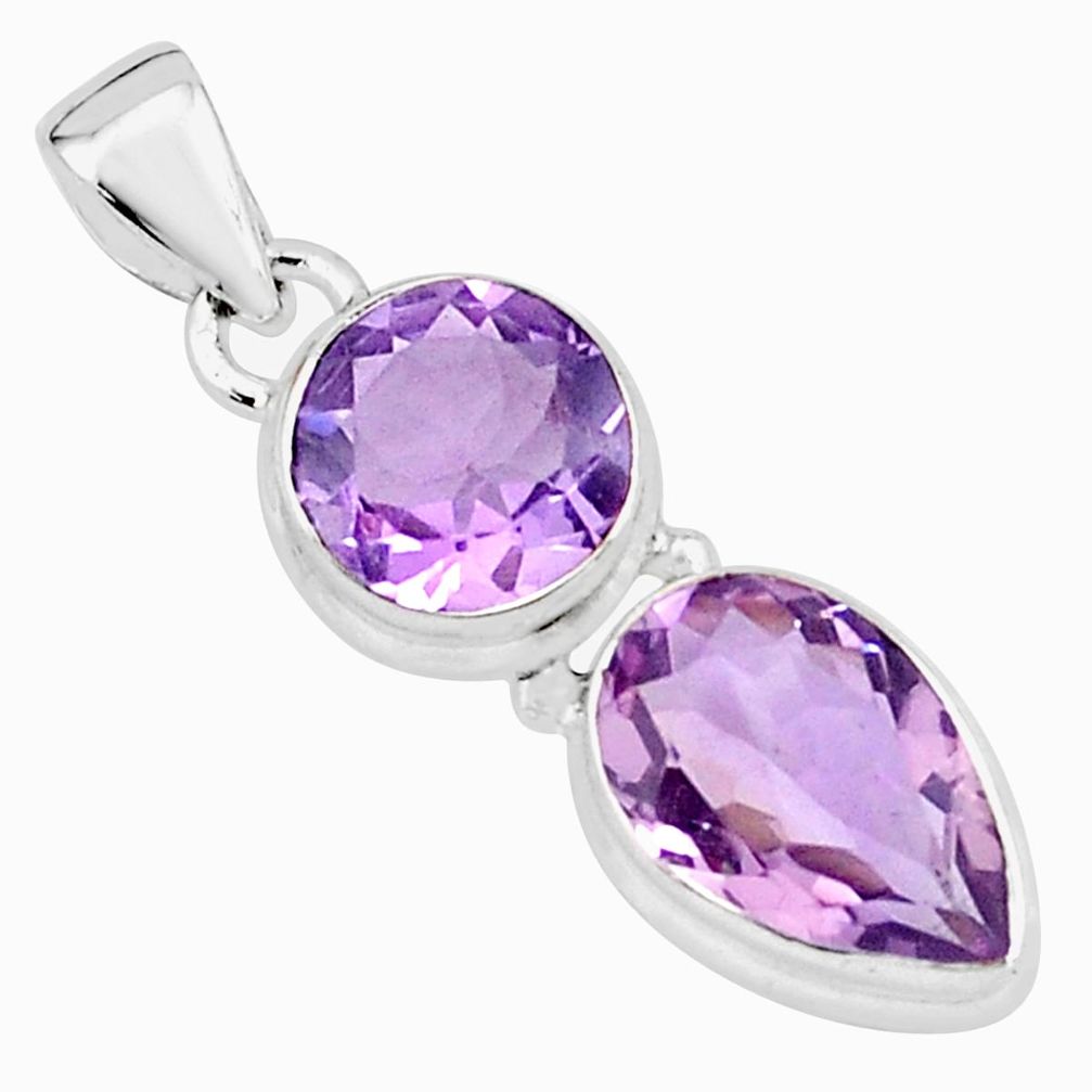 12.03cts natural purple amethyst 925 sterling silver pendant jewelry p77509