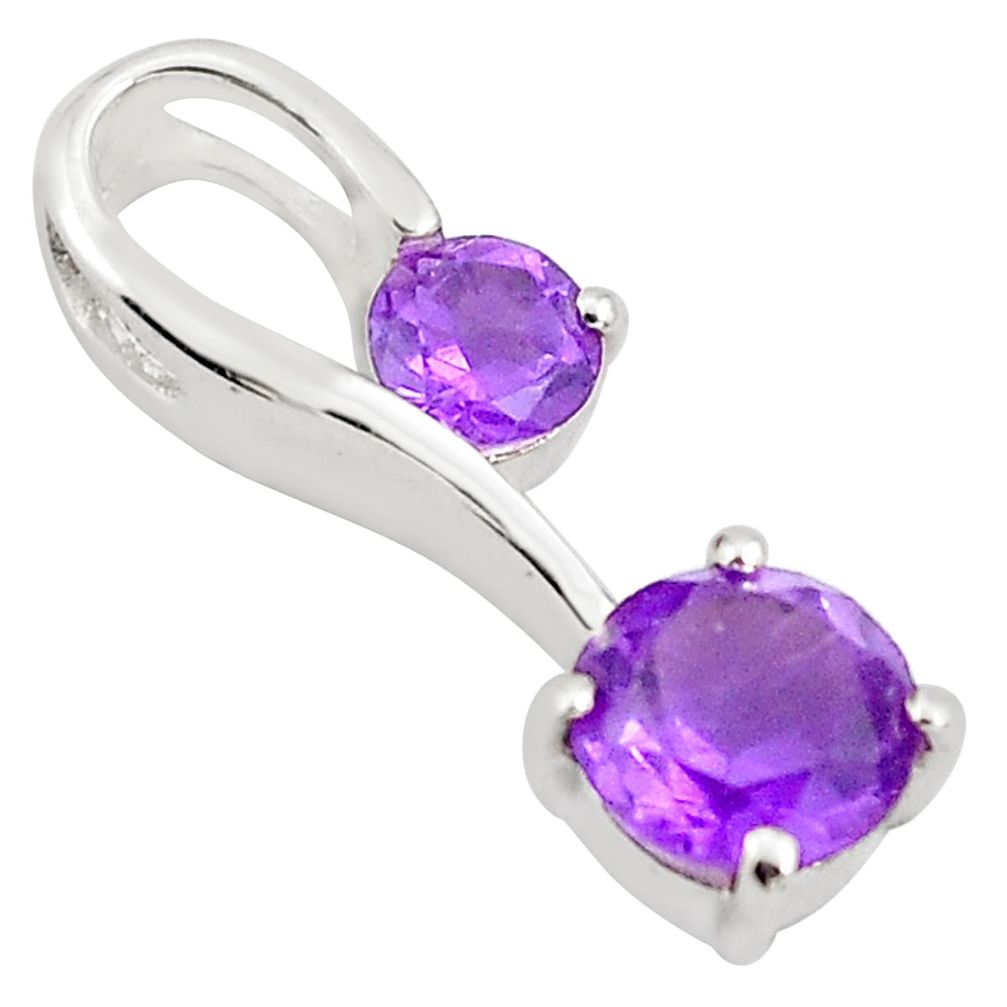 1.63cts natural purple amethyst 925 sterling silver pendant jewelry p82082