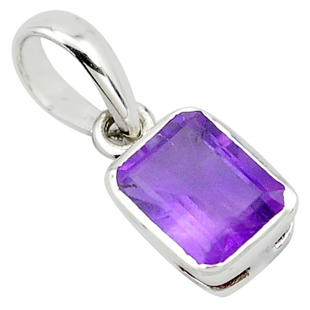1.92cts natural purple amethyst 925 sterling silver pendant jewelry p83941