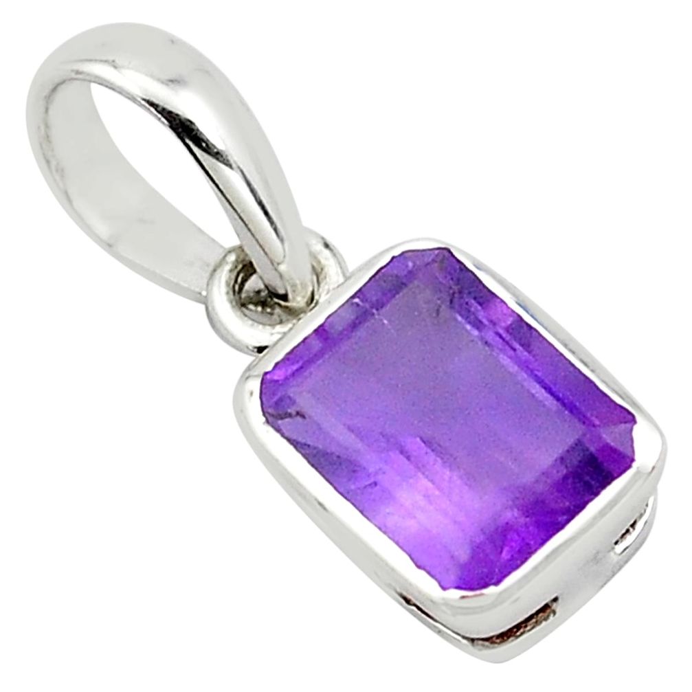 1.92cts natural purple amethyst 925 sterling silver pendant jewelry p83942