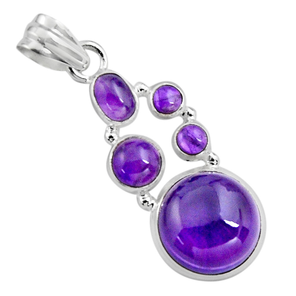 17.20cts natural purple amethyst 925 sterling silver pendant jewelry p89201