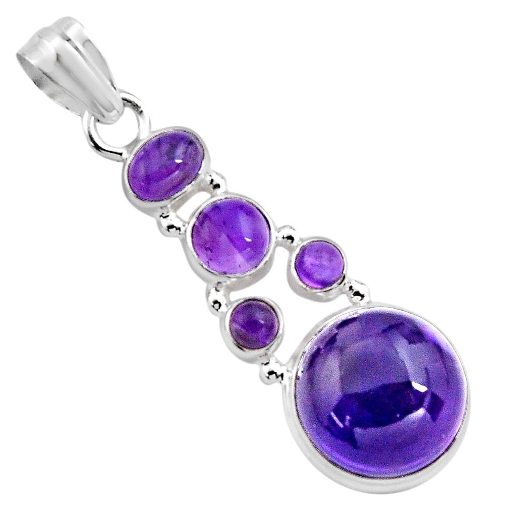 16.92cts natural purple amethyst 925 sterling silver pendant jewelry p89211