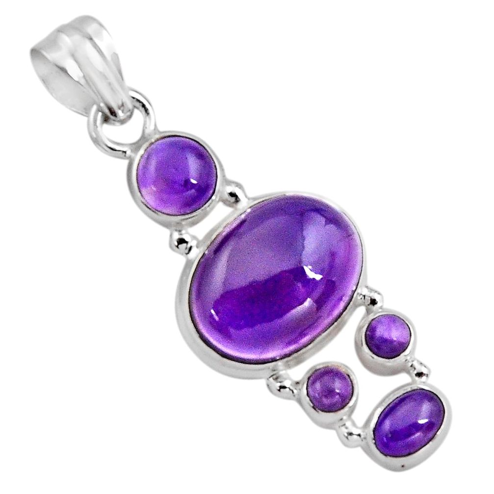 15.97cts natural purple amethyst 925 sterling silver pendant jewelry p89213