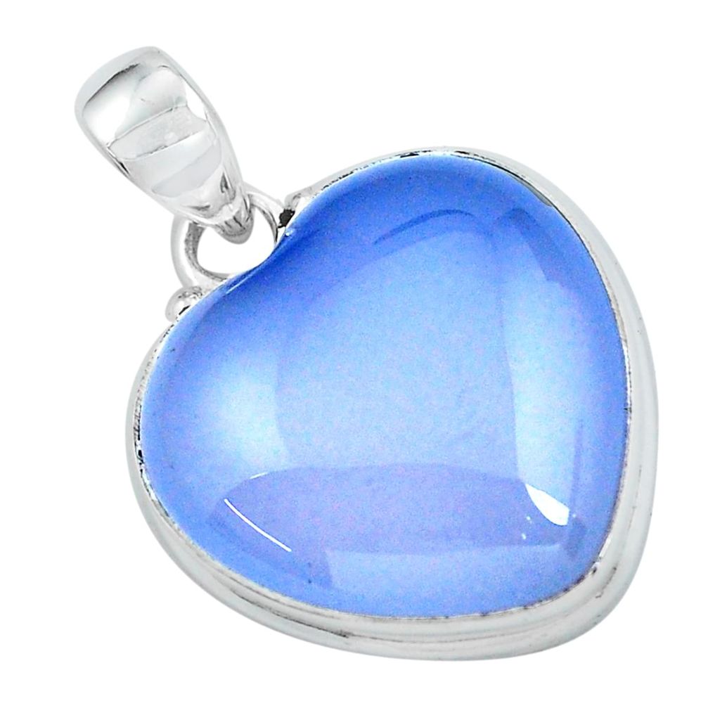 22.54cts natural purple grape chalcedony 925 silver heart pendant p59523