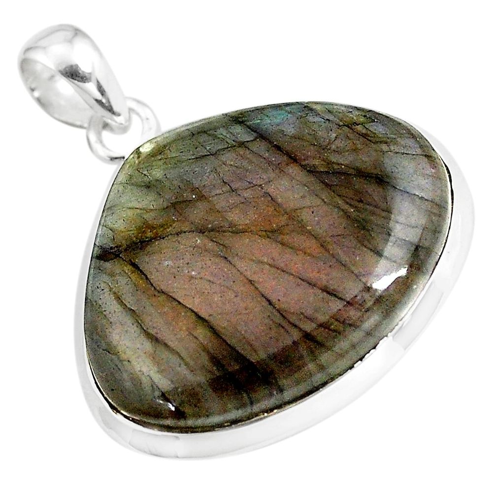 23.72cts natural purple labradorite spectrolite 925 silver pendant p80059