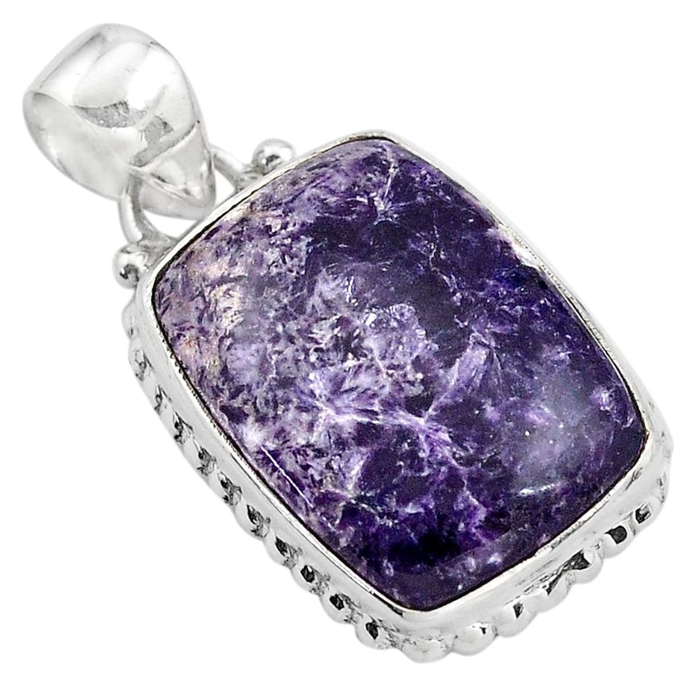 16.20cts natural purple lepidolite 925 sterling silver pendant jewelry p85523