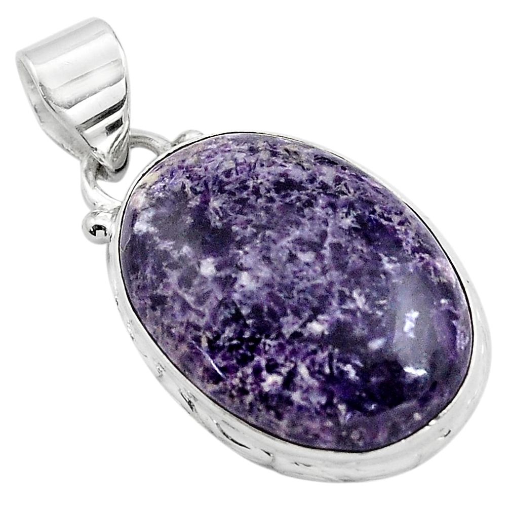 15.65cts natural purple lepidolite 925 sterling silver pendant jewelry p85525