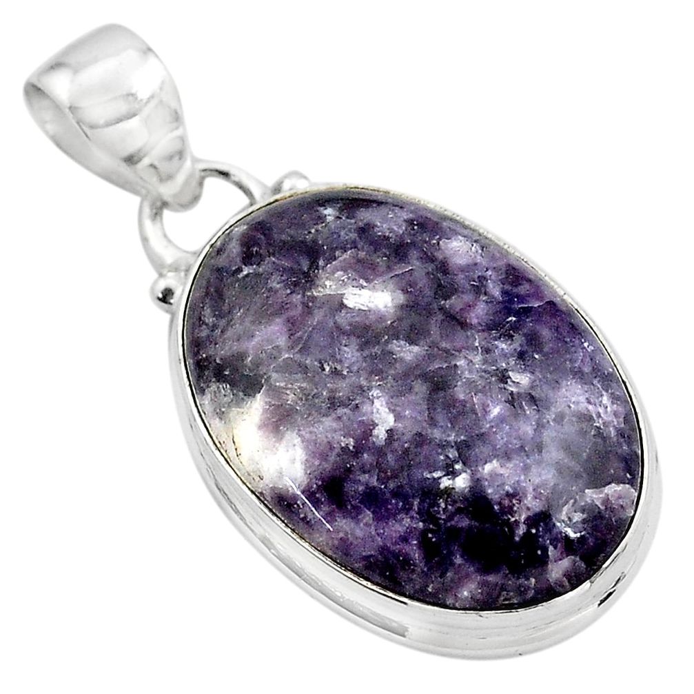 15.65cts natural purple lepidolite 925 sterling silver pendant jewelry p85529