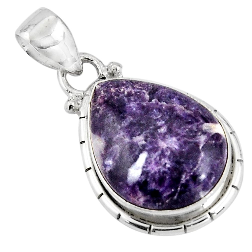 14.72cts natural purple lepidolite 925 sterling silver pendant jewelry p90494