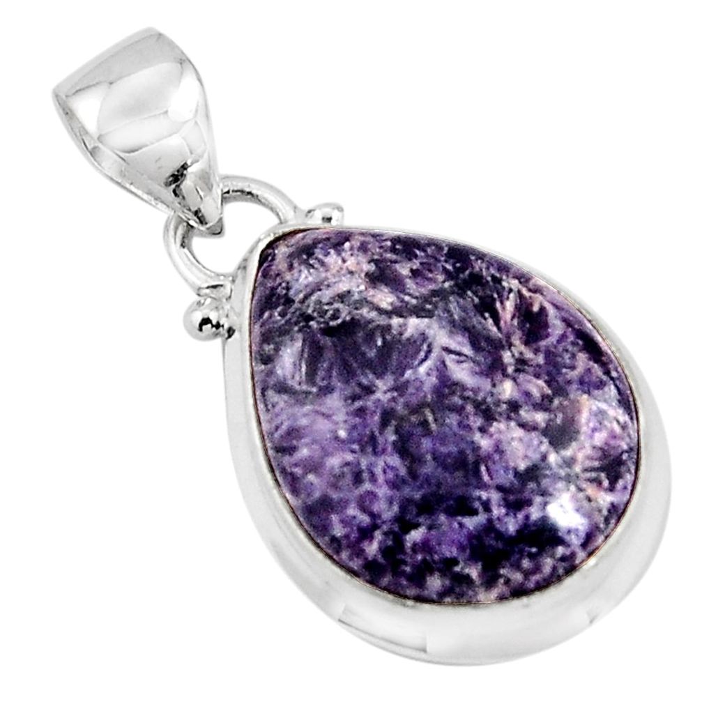 12.08cts natural purple lepidolite 925 sterling silver pendant jewelry p90495