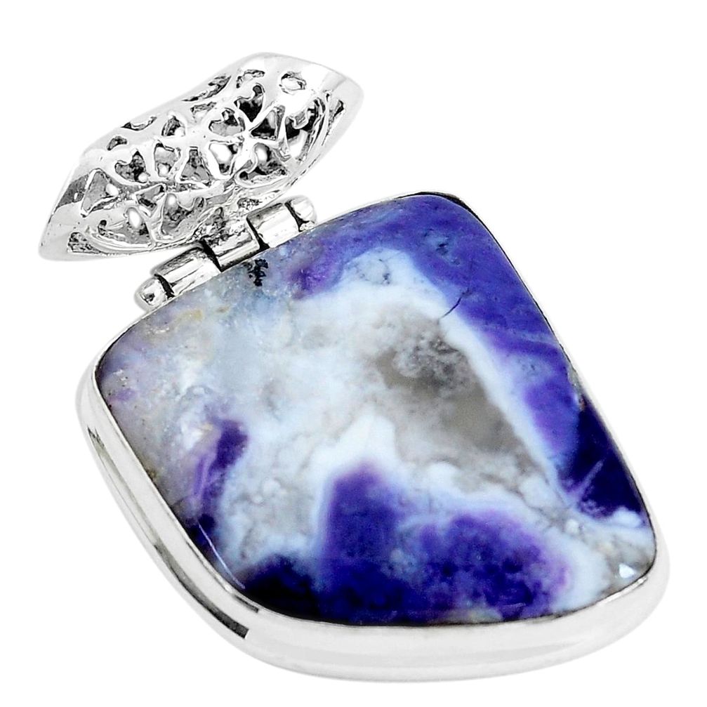 18.70cts natural purple opal fancy 925 sterling silver pendant jewelry d31109