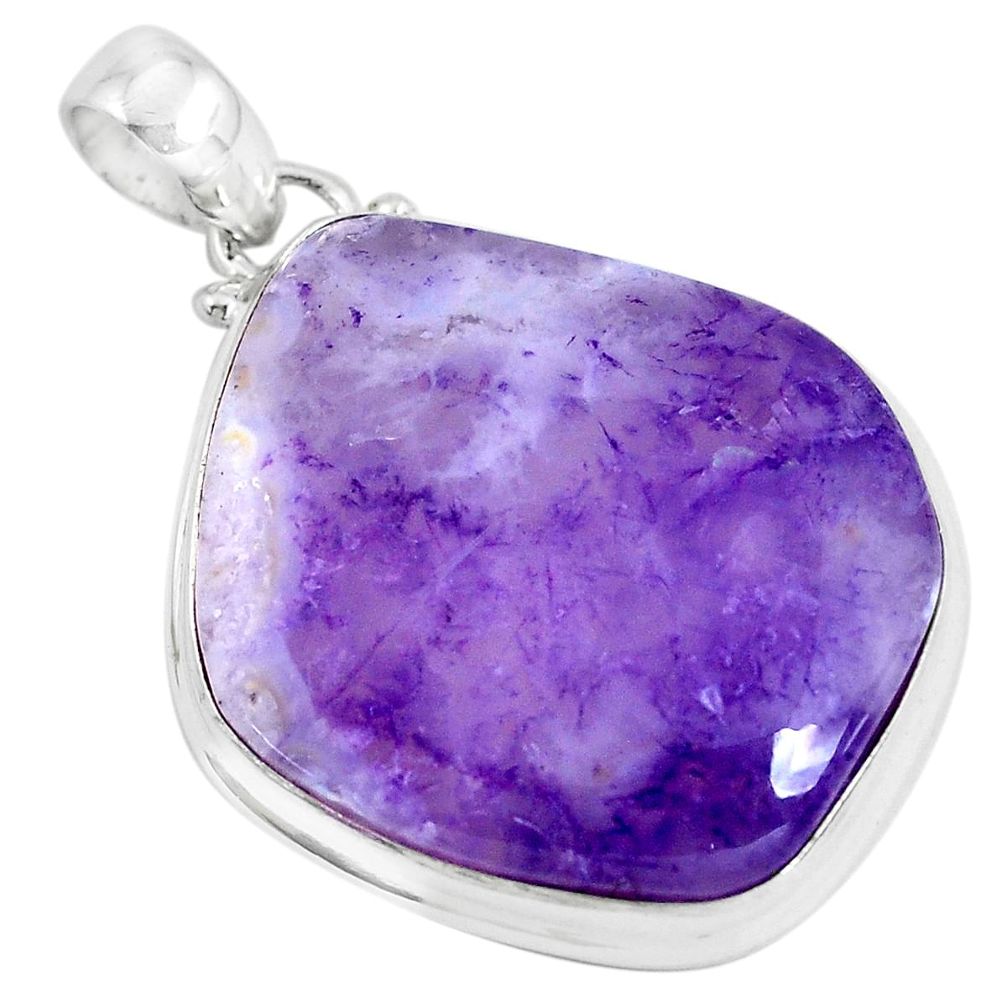 25.00cts natural purple opal fancy 925 sterling silver pendant jewelry d31114