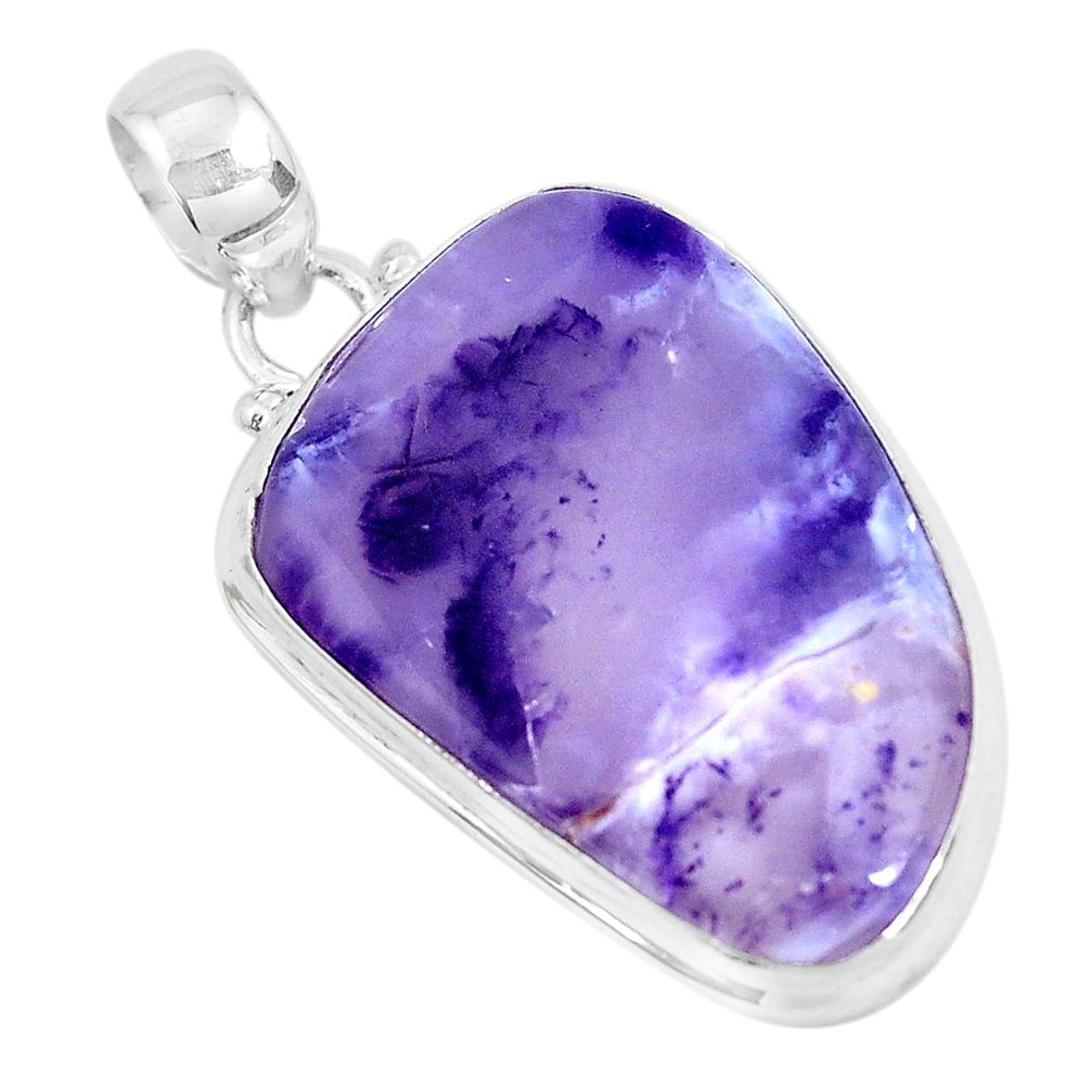 19.72cts natural purple opal fancy 925 sterling silver pendant jewelry d31115