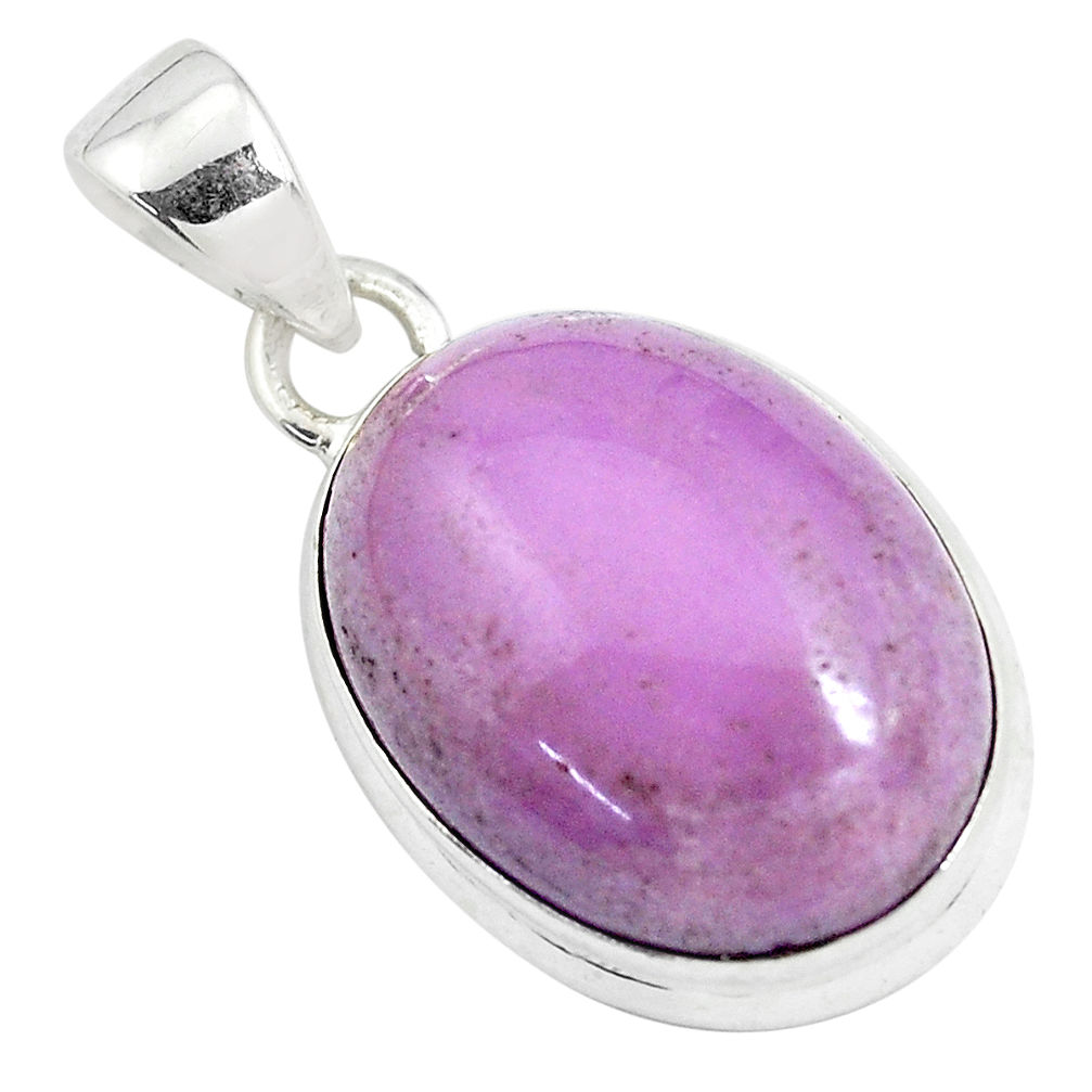 14.95cts natural purple phosphosiderite (hope stone) 925 silver pendant p48545