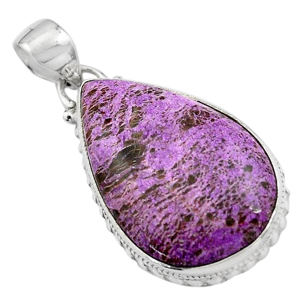 16.73cts natural purple purpurite 925 sterling silver pendant jewelry p85362