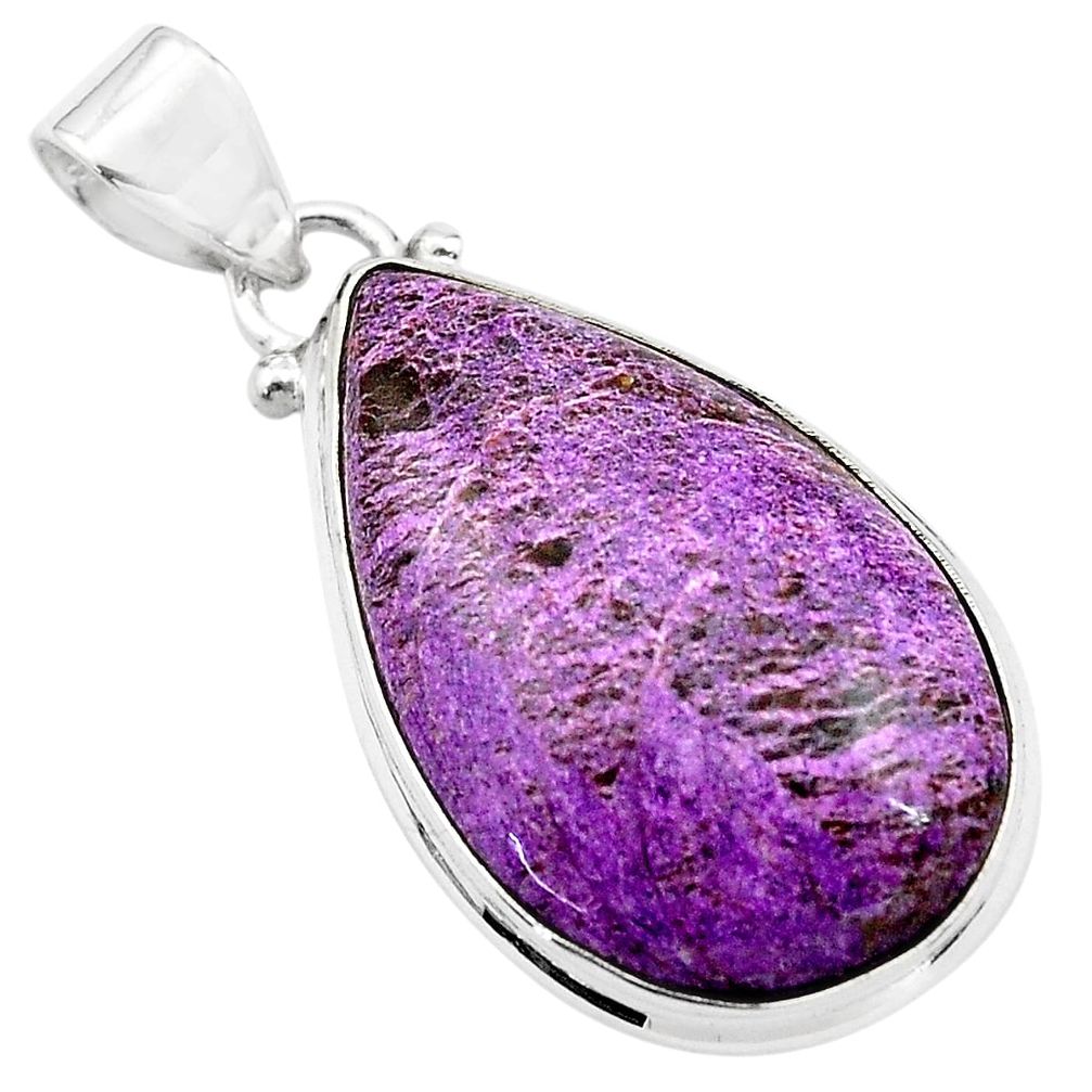 16.20cts natural purple purpurite 925 sterling silver pendant jewelry p85368