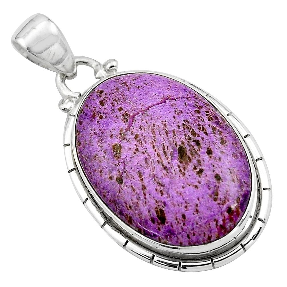 16.20cts natural purple purpurite 925 sterling silver pendant jewelry p85373