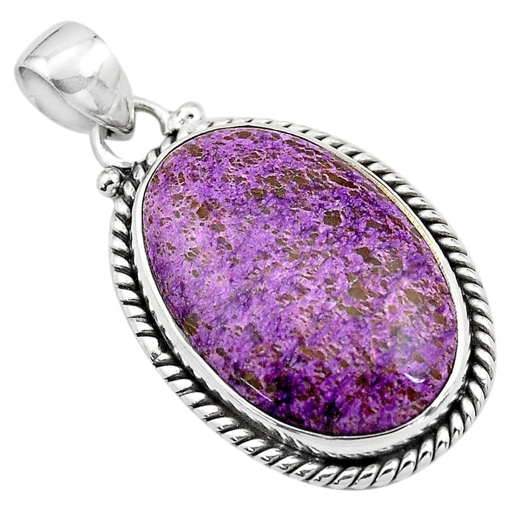 16.20cts natural purple purpurite 925 sterling silver pendant jewelry p85382