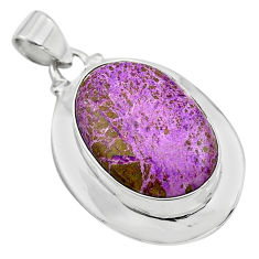 20.86cts natural purple purpurite 925 sterling silver pendant jewelry p85397
