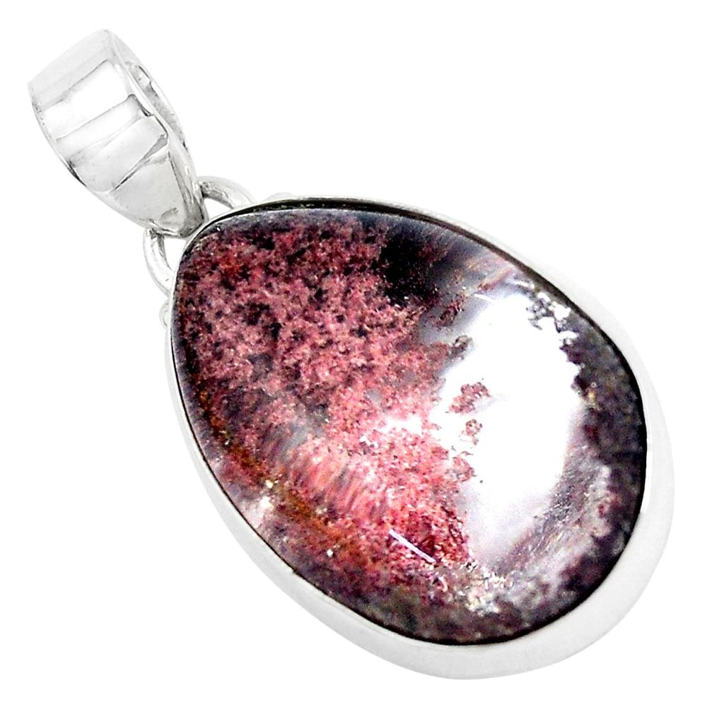 27.69cts natural purple scenic lodolite fancy 925 sterling silver pendant d31212