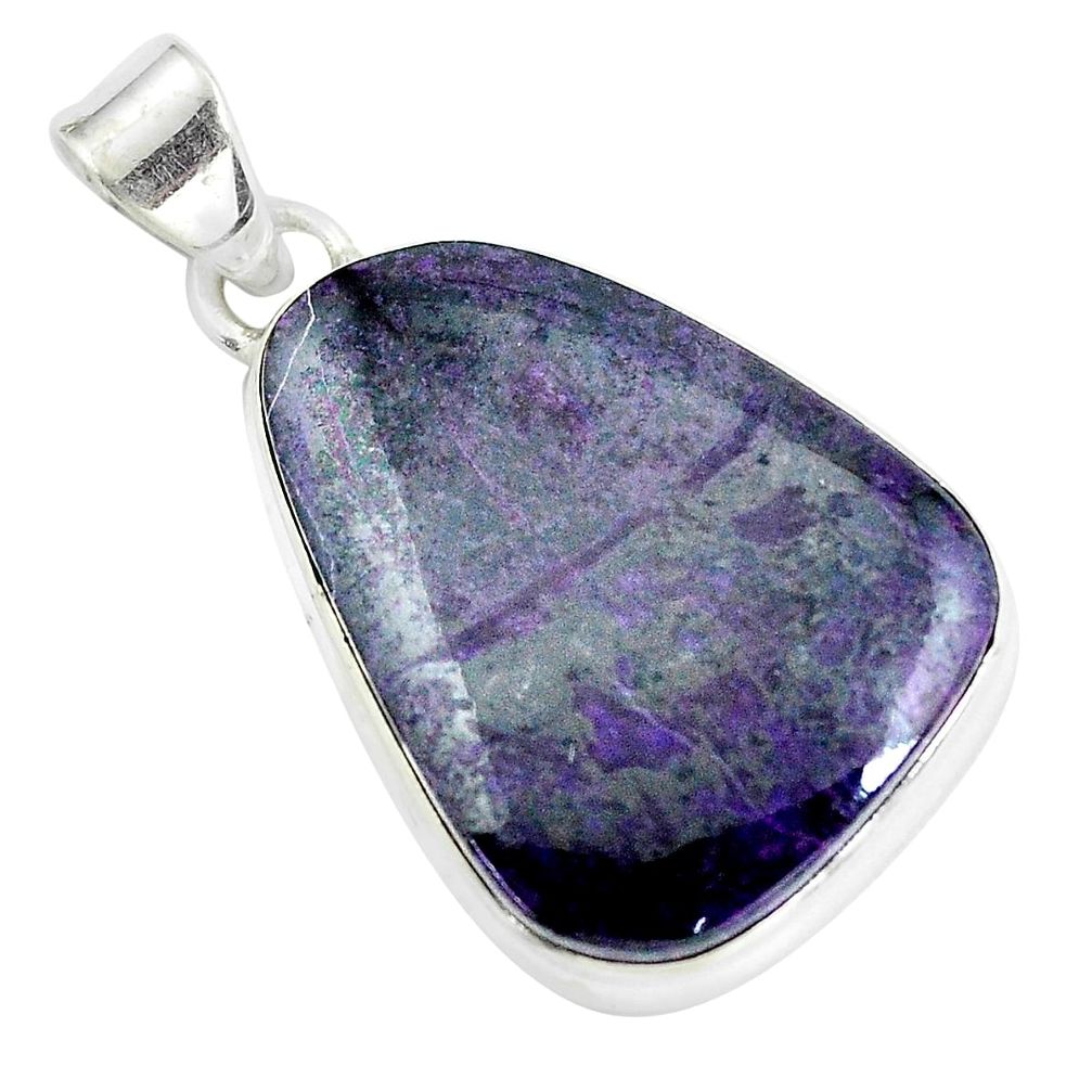 23.46cts natural purple sugilite 925 sterling silver pendant jewelry d31939