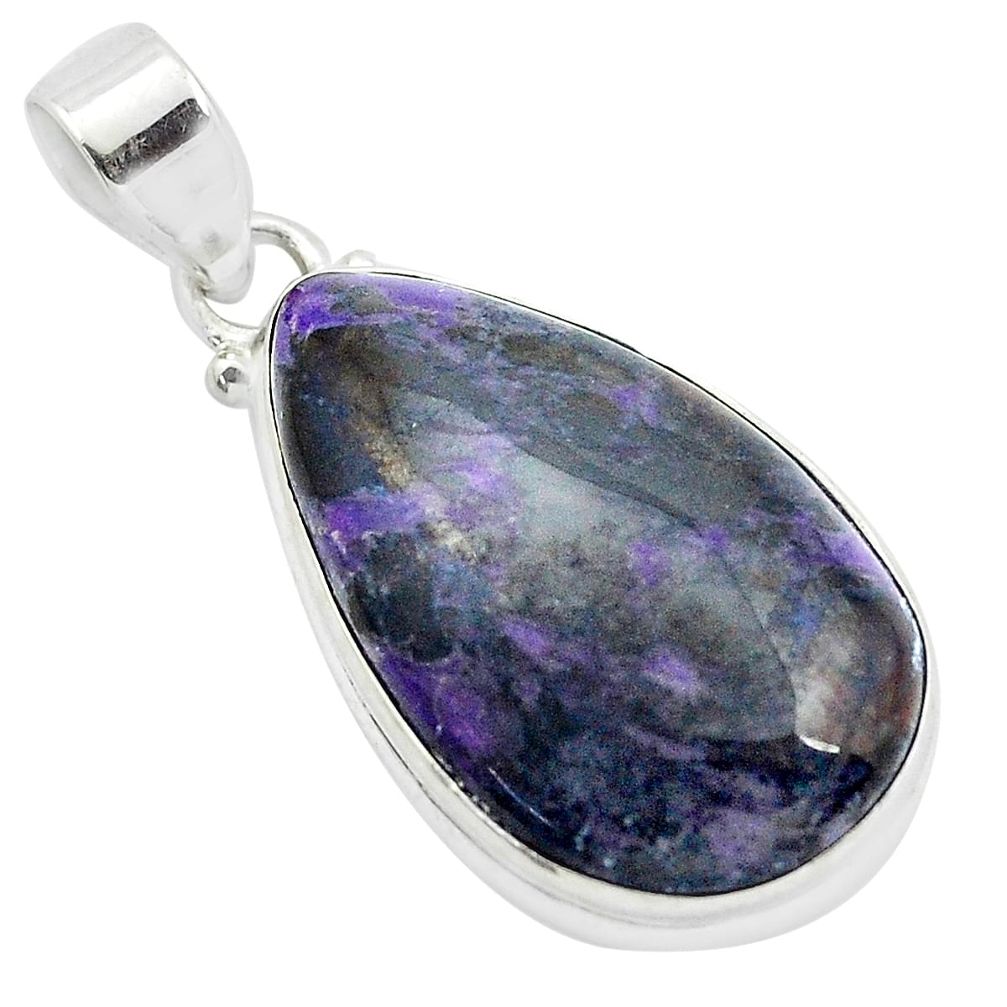 19.72cts natural purple sugilite 925 sterling silver pendant jewelry p53451