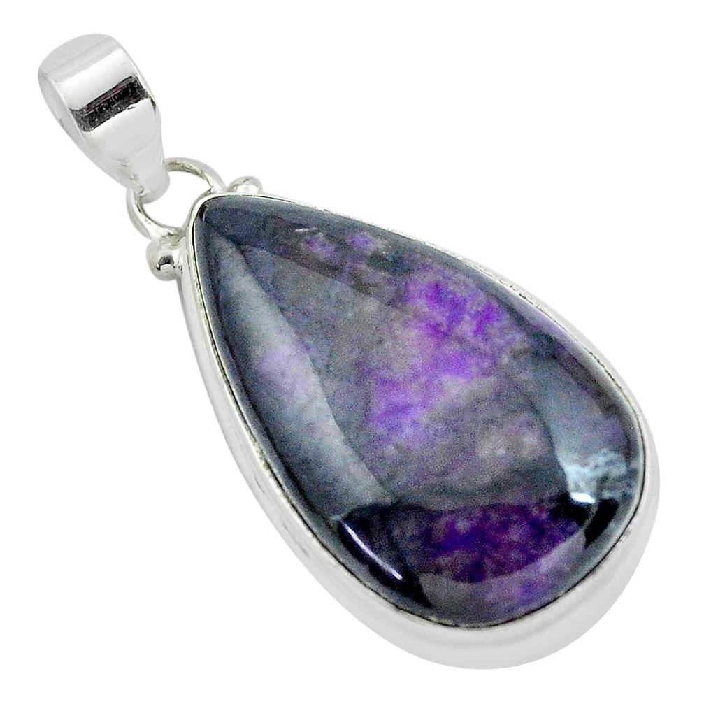 22.30cts natural purple sugilite 925 sterling silver pendant jewelry p53461