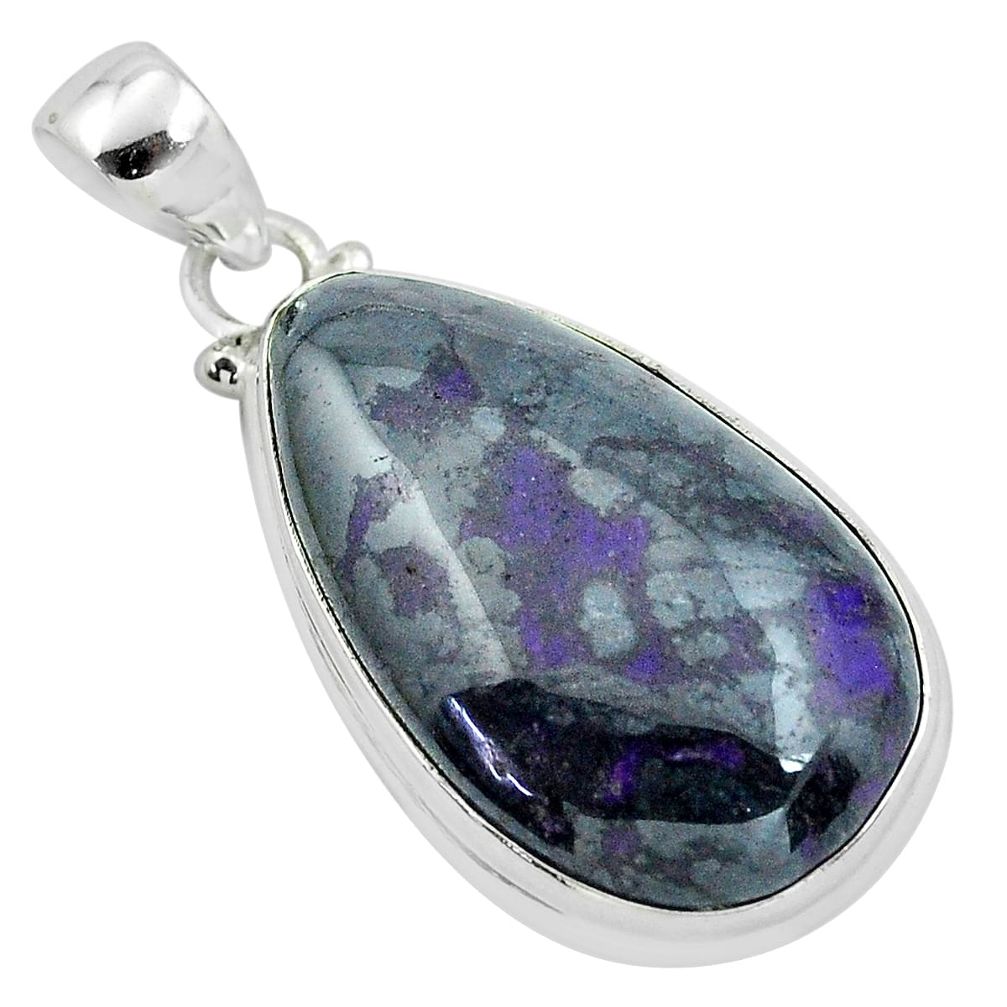 25.00cts natural purple sugilite 925 sterling silver pendant jewelry p53463