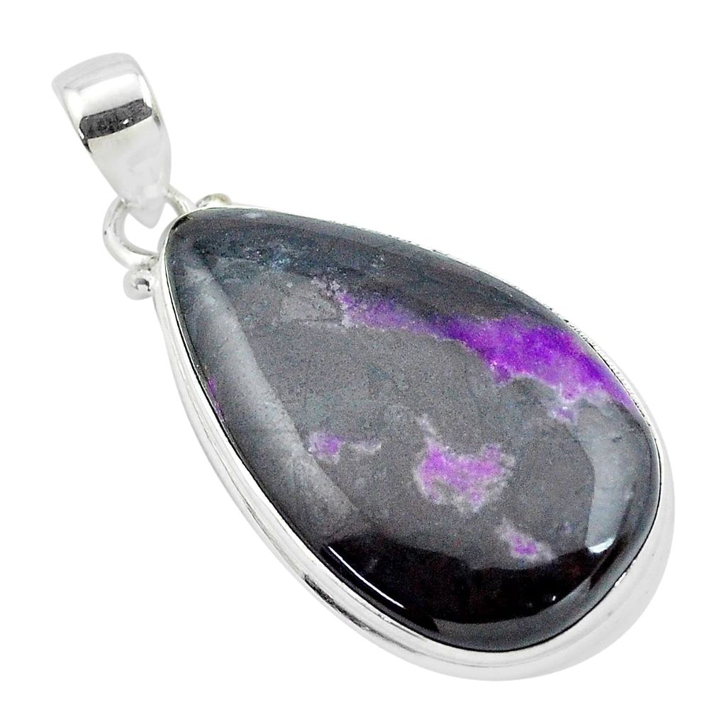 23.36cts natural purple sugilite 925 sterling silver pendant jewelry p53482