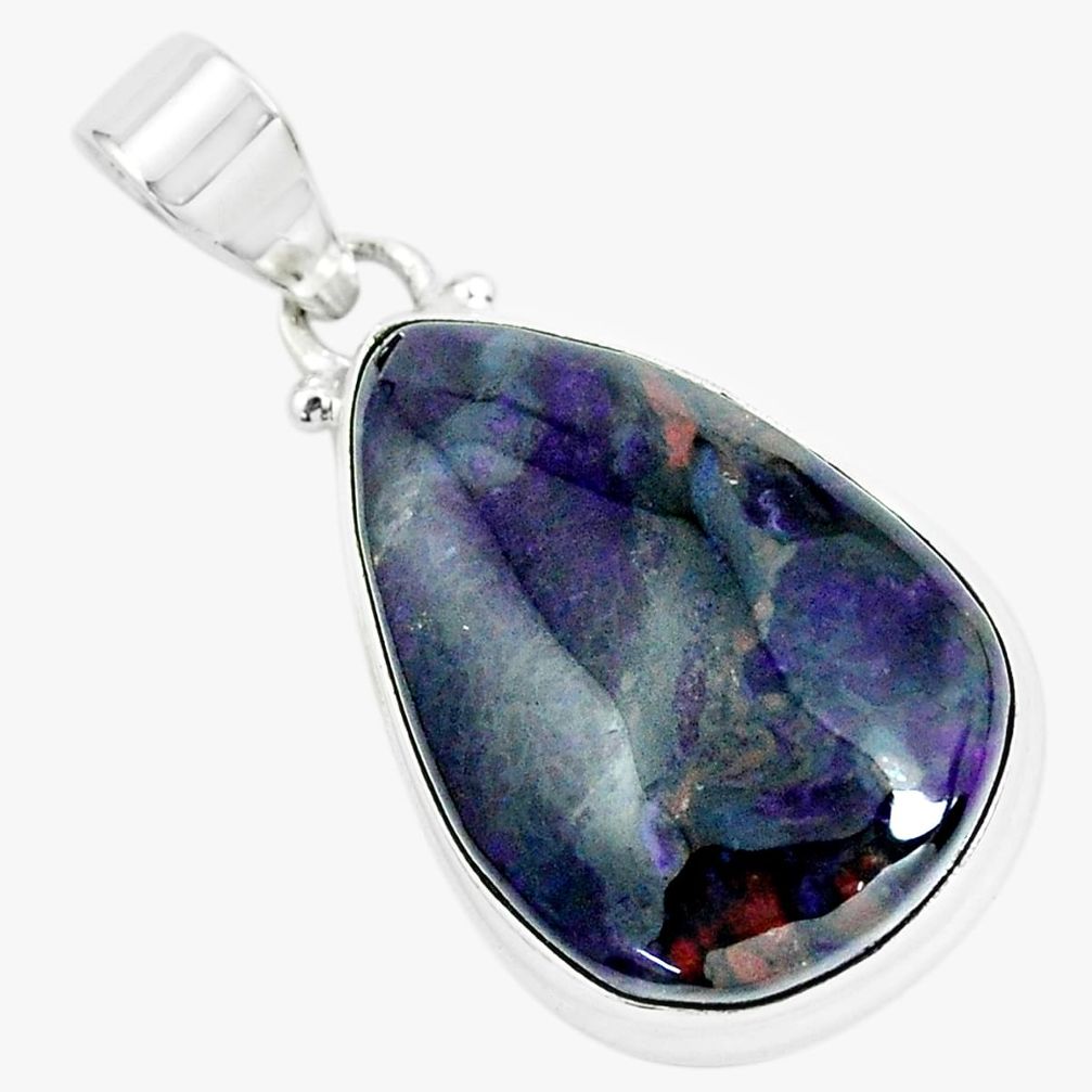 24.00cts natural purple sugilite 925 sterling silver pendant jewelry p66019