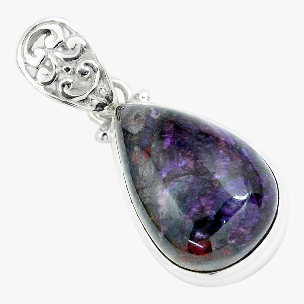 21.20cts natural purple sugilite 925 sterling silver pendant jewelry p66052