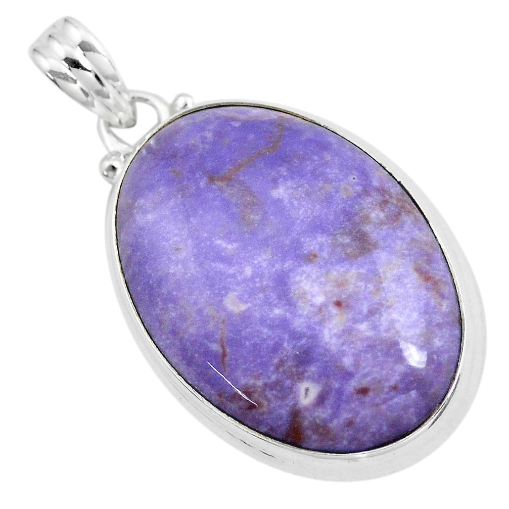 22.44cts natural purple tiffany stone 925 sterling silver pendant jewelry p41237