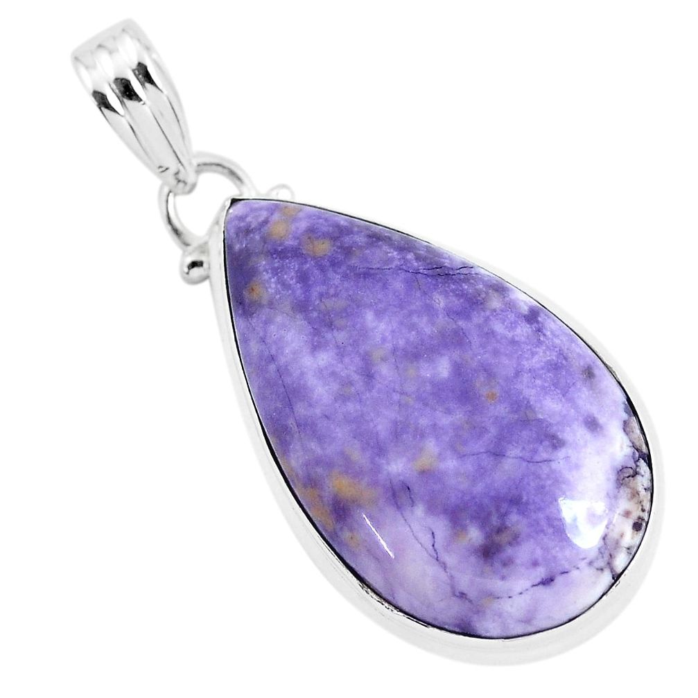 19.57cts natural purple tiffany stone 925 sterling silver pendant jewelry p46083