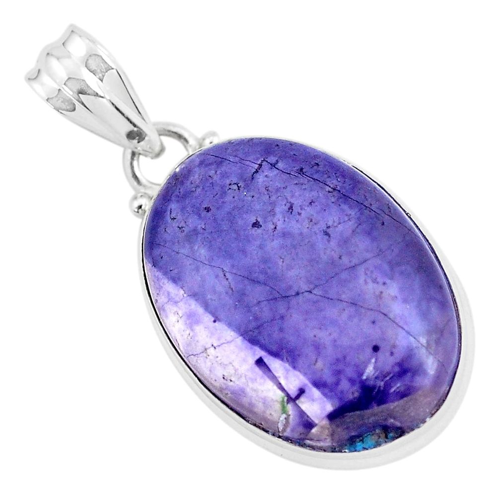 19.07cts natural purple tiffany stone 925 sterling silver pendant jewelry p46097