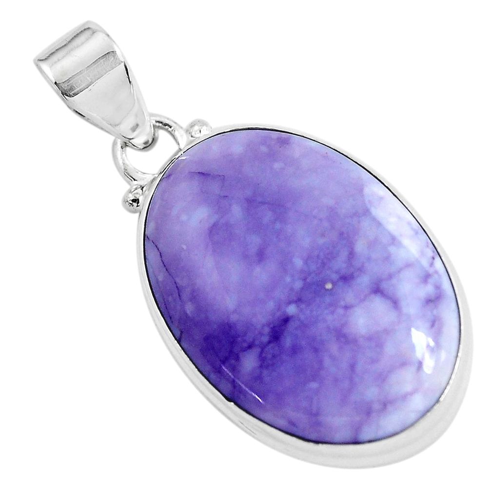 17.22cts natural purple tiffany stone 925 sterling silver pendant jewelry p46099