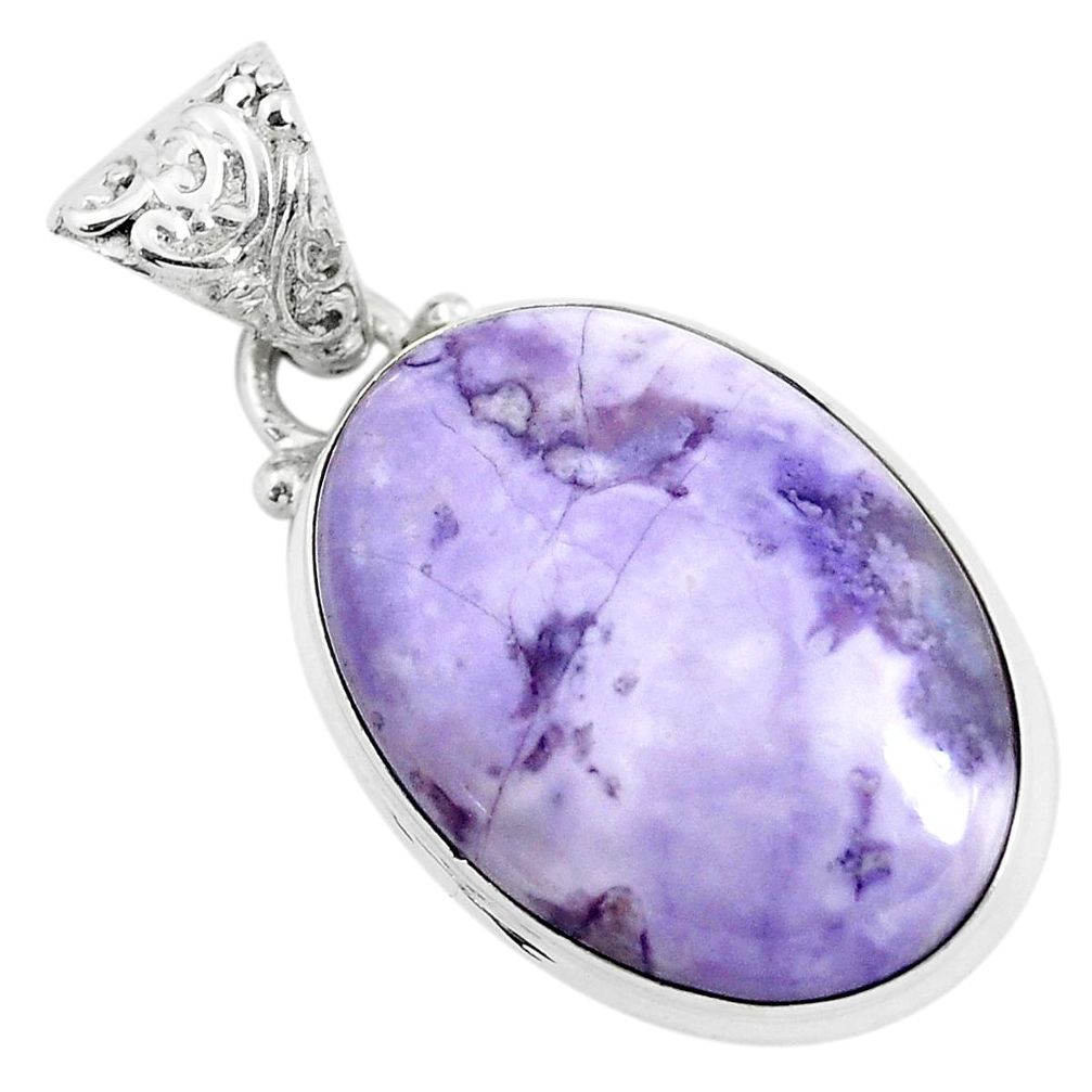 15.08cts natural purple tiffany stone 925 sterling silver pendant jewelry p46303
