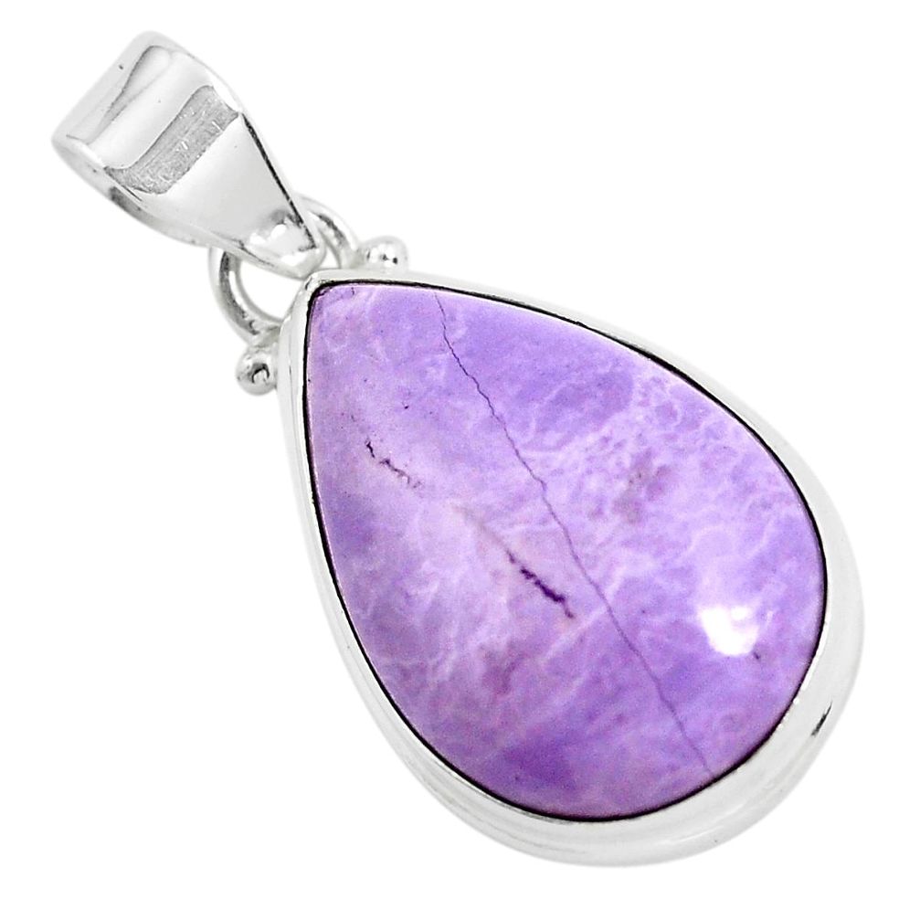 16.18cts natural purple tiffany stone 925 sterling silver pendant jewelry p46308