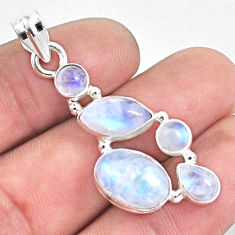 10.84cts natural rainbow moonstone 925 sterling silver pendant jewelry p33728