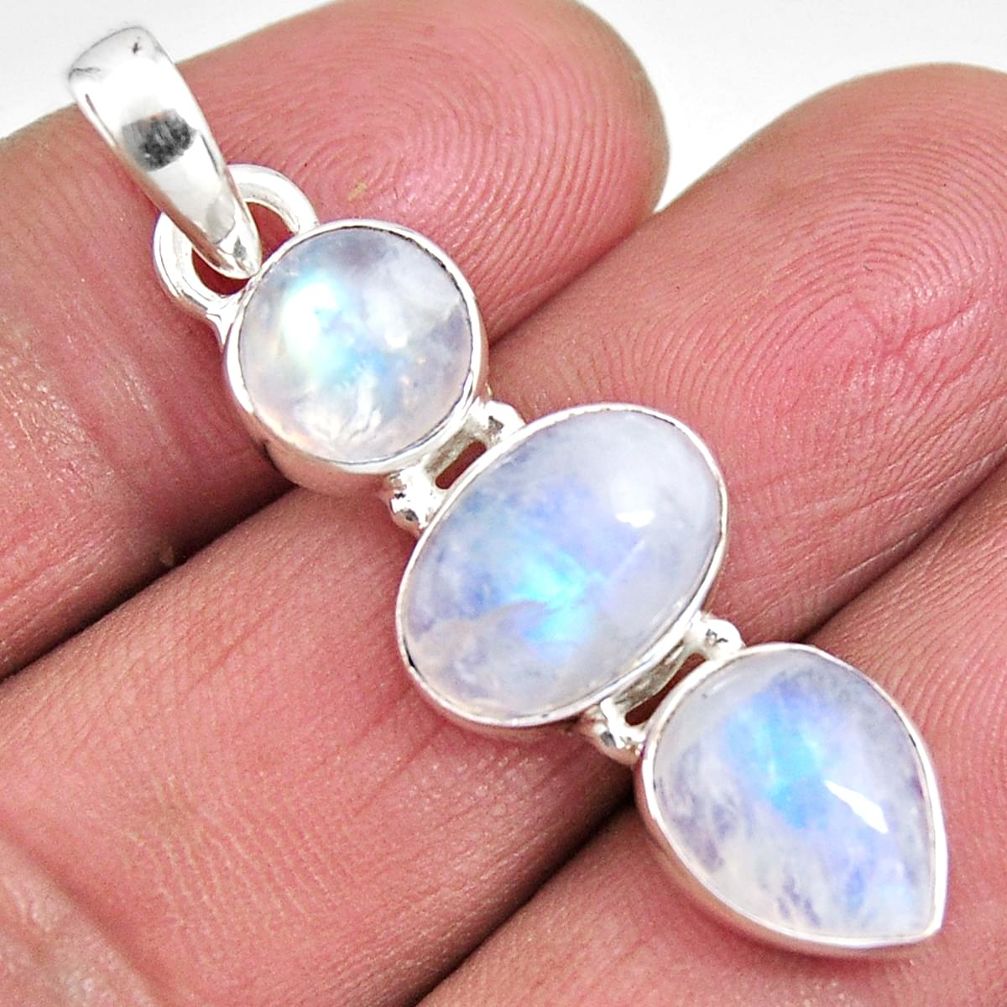 11.52cts natural rainbow moonstone 925 sterling silver pendant jewelry p92252