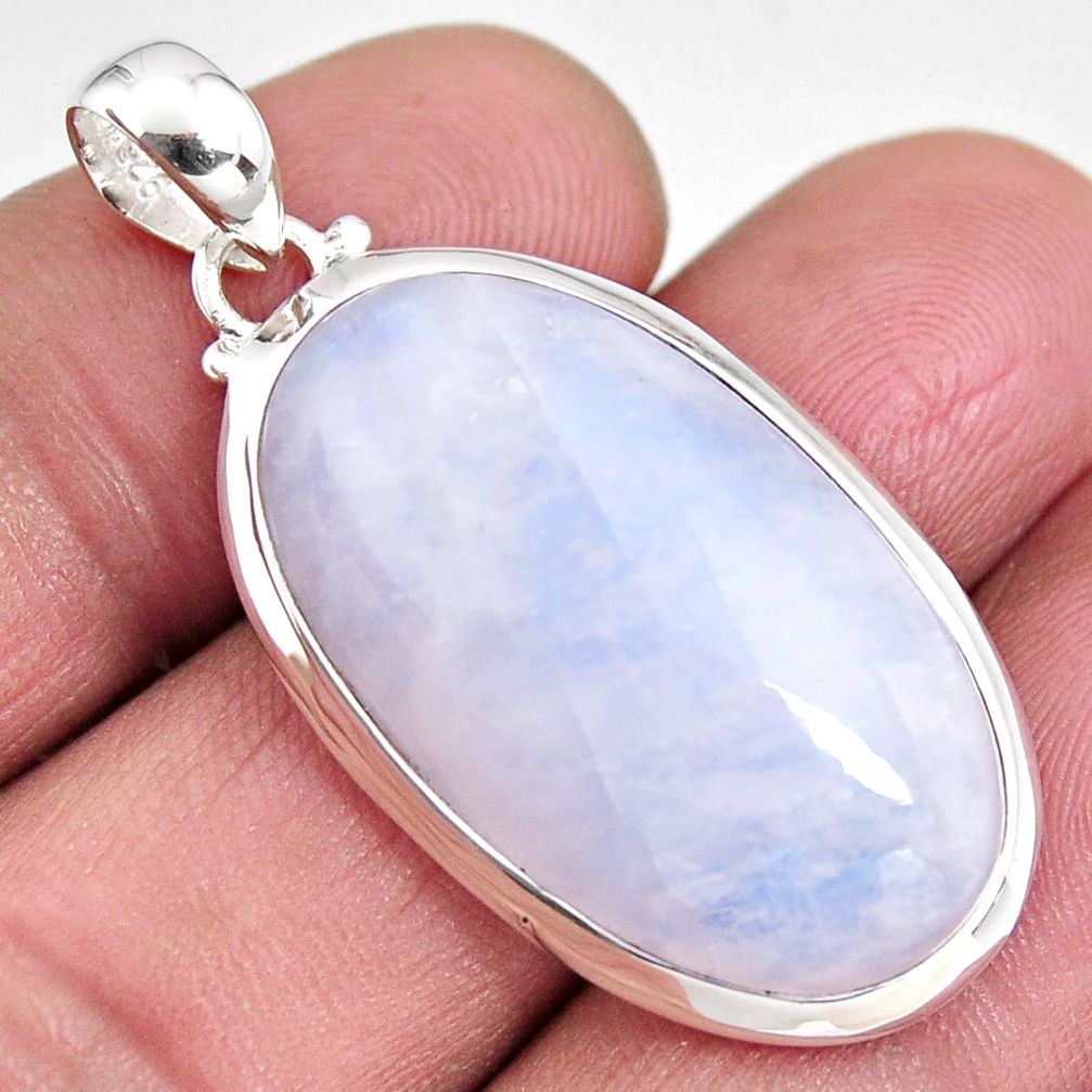 25.28cts natural rainbow moonstone 925 sterling silver pendant jewelry p92423