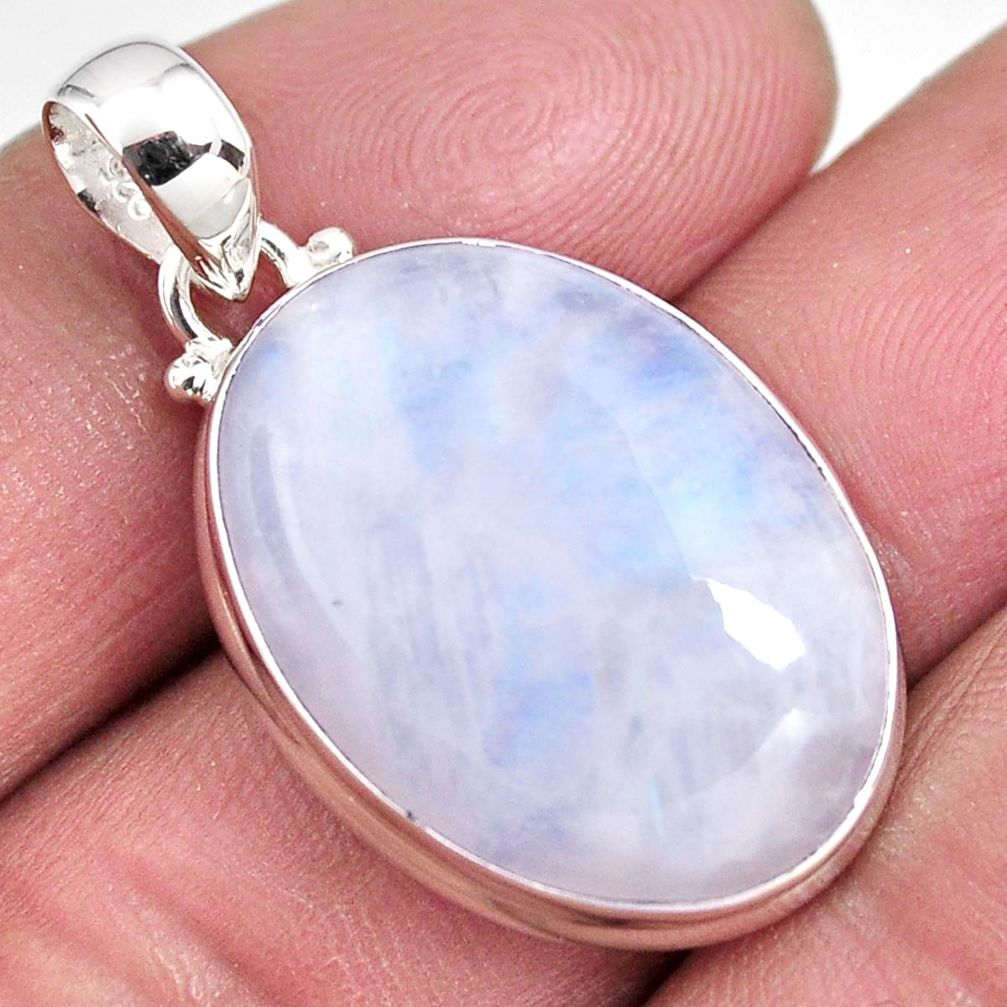 19.23cts natural rainbow moonstone 925 sterling silver pendant jewelry p92427