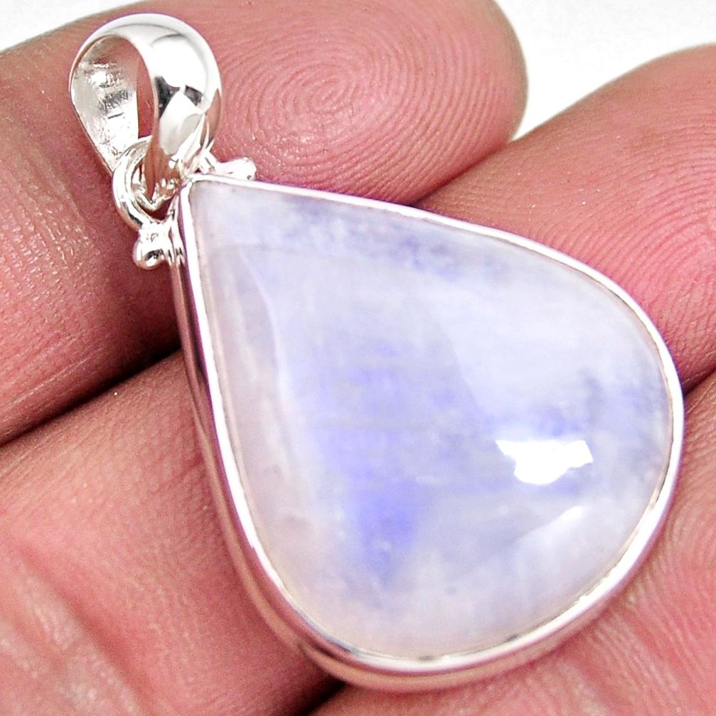 24.38cts natural rainbow moonstone 925 sterling silver pendant jewelry p92430