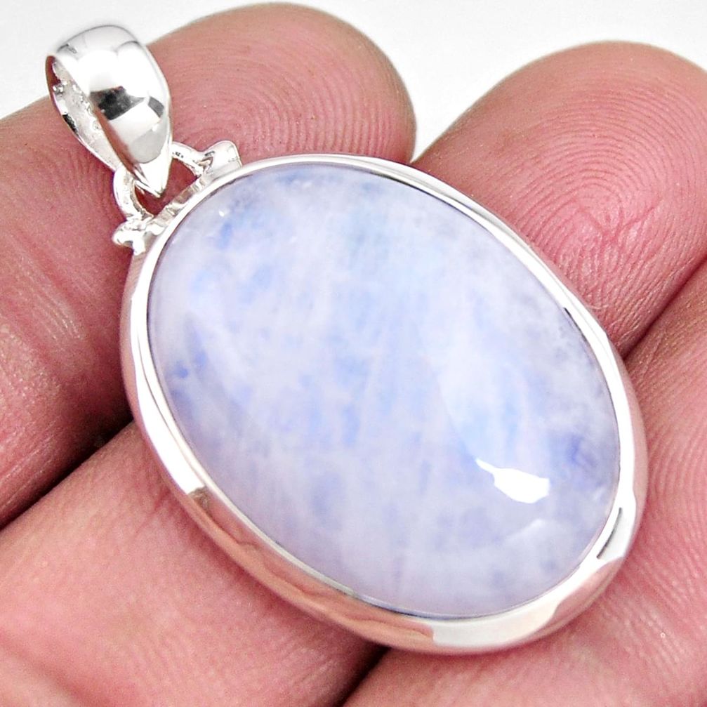 20.51cts natural rainbow moonstone 925 sterling silver pendant jewelry p92433